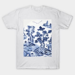 Antique willow ware oriental toile T-Shirt